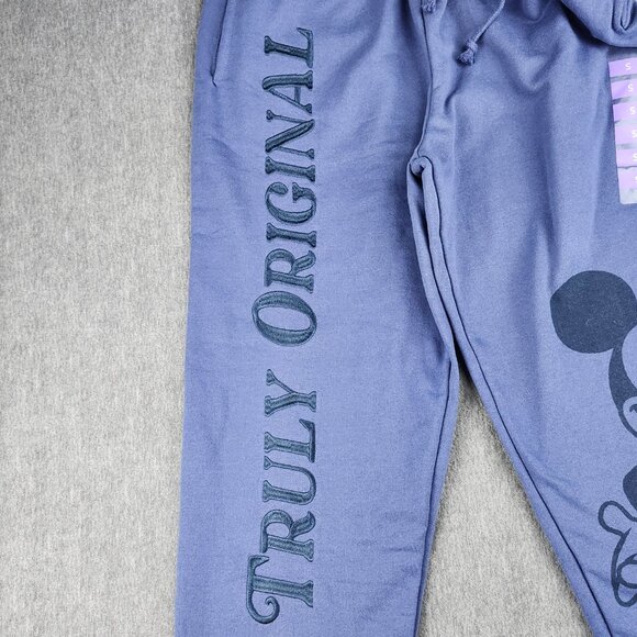 Freeze NY Mickey Truly Original Jogger Blue Women Size S Fleece Tonal Embroidery - Picture 5 of 16